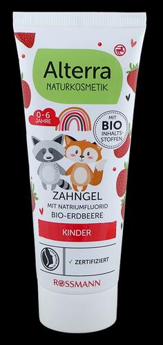 Alterra Kinder Zahngel mit Natriumfluorid Bio-Erdbeere, 0-6 Jahre