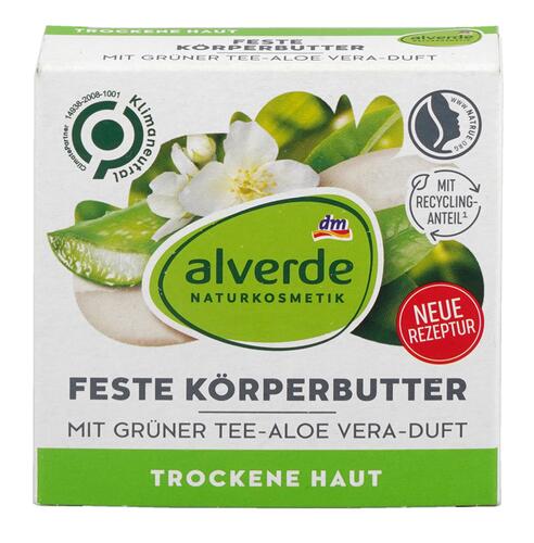 Alverde Feste Körperbutter Grüner Tee-Aloe Vera-Duft