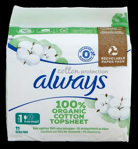 Always Cotton Protection 11 Ultra Pads, Normal, mit Flügeln