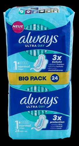 Always Ultra Day Normal 1 mit Flügeln, 24 Stück