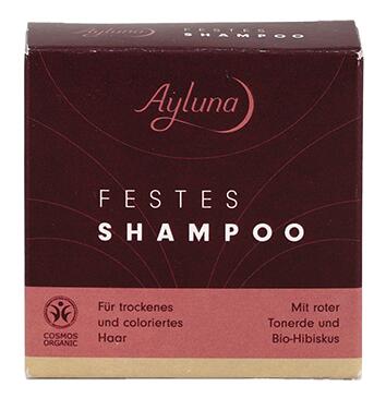 Ayluna Festes Shampoo mit Roter Tonerde und Bio-Hibiskus