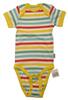 Baby-Body kurzarm, Baumwolle, gelb geringelt, 590446
