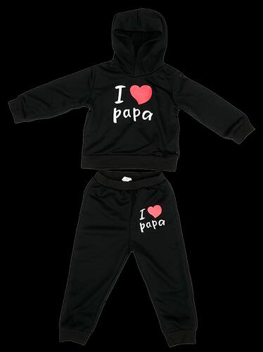 Baby Jogginghose & Hoodie I Love Papa, schwarz, Gr. 2-3Y Baby Jogginghose & Hoodie I Love Papa, schwarz, Gr. 2-3Y