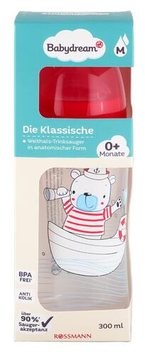 Babydream Die Klassische Weithalsflasche M, 300 ml, 0+