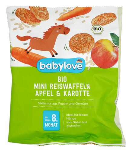 Babylove Bio Mini Reiswaffeln Apfel & Karotte