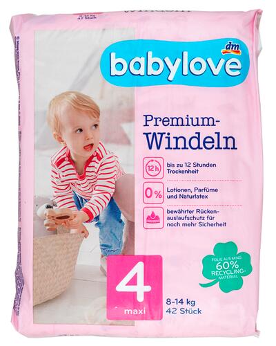 Babylove Premium-Windeln, Größe 4, Maxi,  8-14 kg