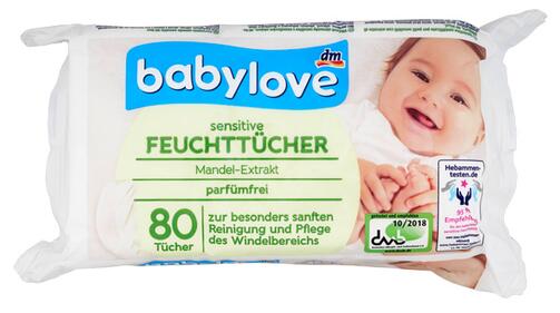Babylove Sensitive Feuchttücher, 4er Pack