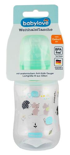 Babylove Weithalsflasche von Geburt an M, 280 ml