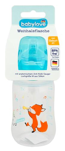 Babylove Weithalsflasche von Geburt an M, 280 ml