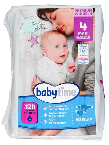 Babytime Premium Windeln, Größe 4, Maxi, 7-18 kg