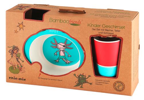 Bamboofriends Kinder Geschirrset 3er Set, Schatzsucher