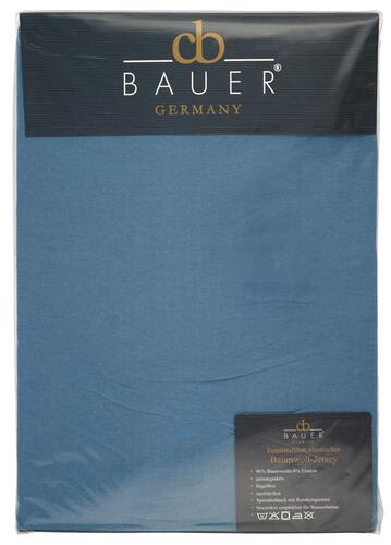 Bauer Baumwoll-Jersey Spannbetttuch, taubenblau