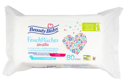 Beauty Baby Feuchttücher Sensitiv, 4er Pack