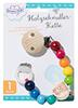 Beauty Baby Holzschnuller-Kette, bunt, mit Befestigungsring