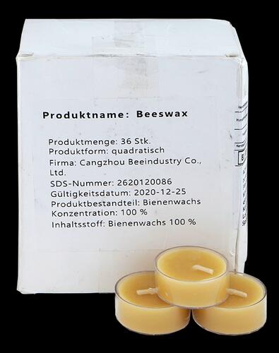 Beeswax Bienenwachs Teelichter, 36 Stück, Art.-ID: HF553121