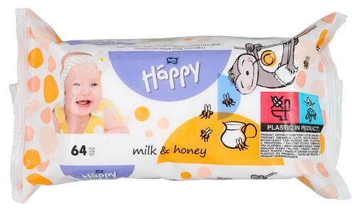 Bella Baby Happy Feuchtpflegetücher Milk & Honey, 4er Pack
