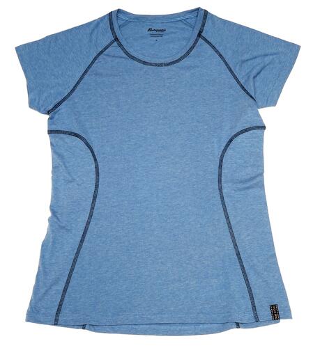 Bergans Cecilie Tee, Cloud Blue Melange/Navy