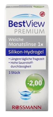 Best View Premium Silikon-Hydrogel, -2,00 dpt