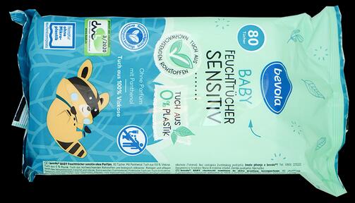 Bevola Baby Feuchttücher sensitiv, 0% Plastik