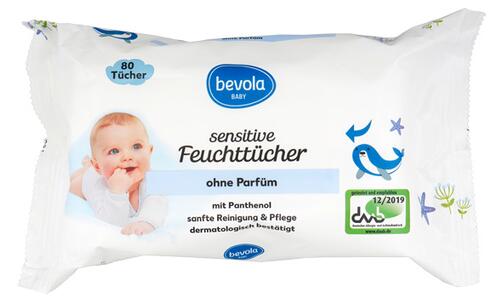 Bevola Baby Sensitive Feuchttücher, 4er Pack