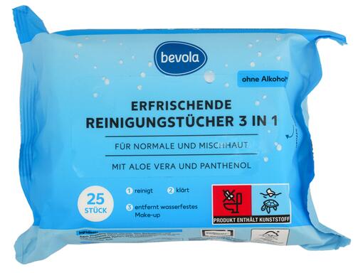 Bevola Erfrischende Reinigungstücher 3 in 1