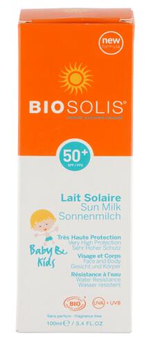 Biosolis Sonnenmilch Baby & Kids 50+, ohne Parfüm