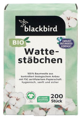 Blackbird Bio Wattestäbchen Blackbird Bio Wattestäbchen