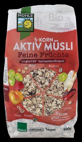 Bohlsener Mühle 5-Korn Aktiv Müsli Feine Früchte, Bioland