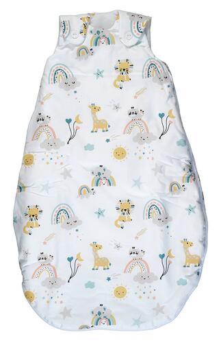 Bornino Home Ganzjahresschlafsack 2.5 TOG Weiß, kleiner Regenbogen