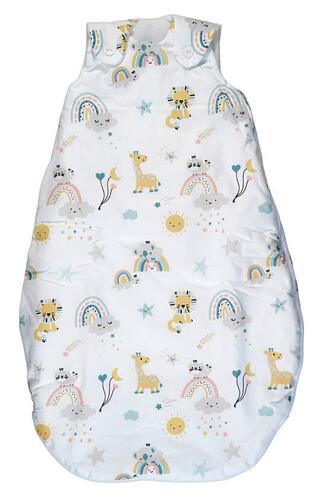 Bornino Home Ganzjahresschlafsack 2.5 TOG Weiß, kleiner Regenbogen