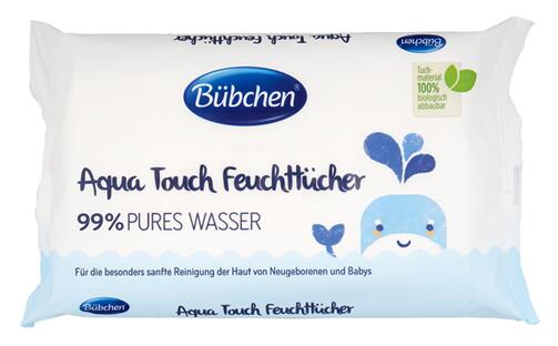 Bübchen Aqua Touch Feuchttücher 99% pures Wasser, 3er Pack