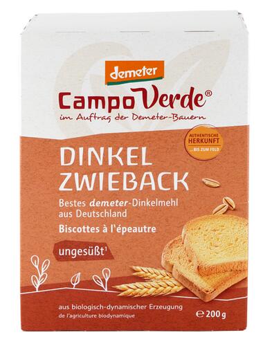 Campo Verde Dinkel Zwieback ungesüsst, Demeter