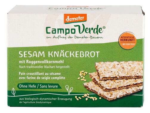 Campo Verde Sesam Knäckebrot mit Roggenvollkornmehl, Demeter