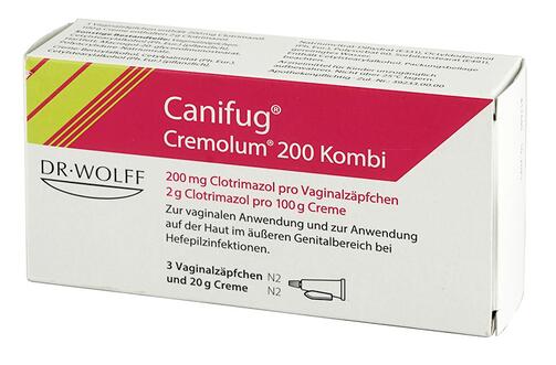 Canifug Cremolum 200 Kombi, Vaginalzäpfchen und Creme