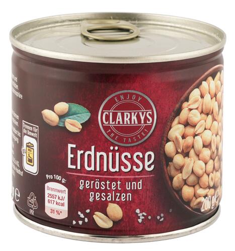 Clarkys Erdnüsse geröstet und gesalzen Clarkys Erdnüsse geröstet und gesalzen