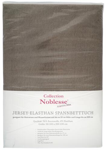 Collection Noblesse Jersey-Elasthan Spannbetttuch, espresso
