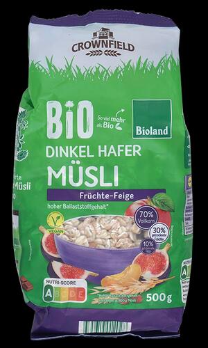 Crownfield Bio Dinkel Hafer Müsli Früchte-Feige, Bioland