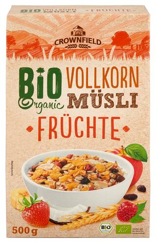 Crownfield Bio Organic Vollkorn Müsli Früchte