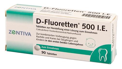 D-Fluoretten 500 I.E., Tabletten
