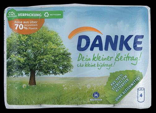 Danke 4 Haushaltsrollen, 3-lagig