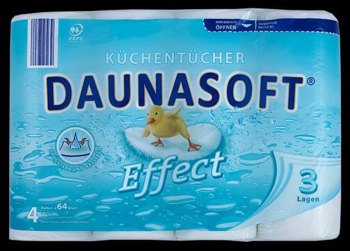 Daunasoft Effect Küchentücher, 3-lagig, 4 Rollen