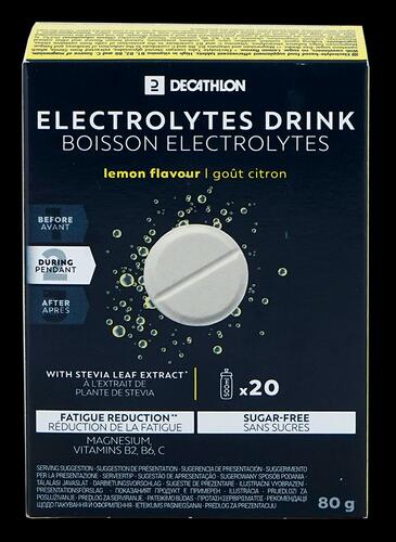 Decathlon Electrolytes Drink Lemon Flavour, 20 Brausetabletten