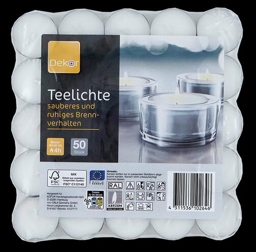 Dekor Teelichte, 50 Stück