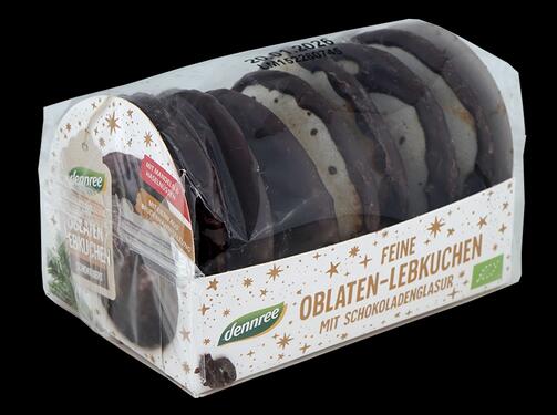 Dennree Feine Oblaten-Lebkuchen mit Schokoladenglasur