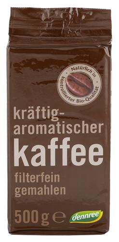 Dennree kräftig-aromatischer Kaffee filterfein gemahlen