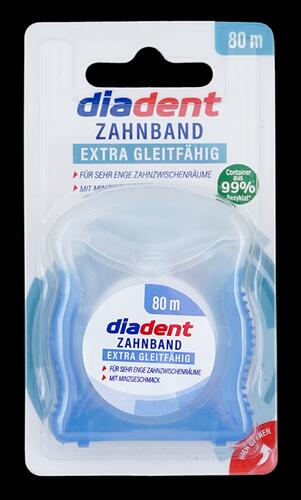 Diadent Zahnband extra gleitfähig mit Minzgeschmack, fluoridhaltig