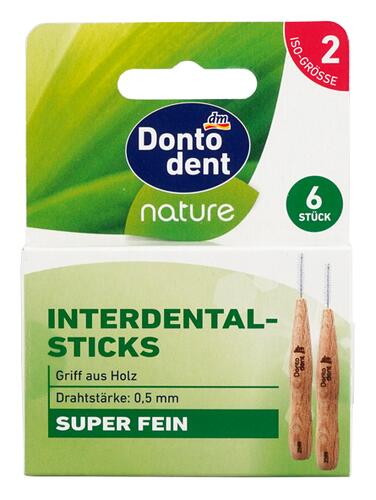 Dontodent Nature Interdental-Sticks, Holzgriff, super fein,
