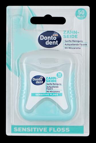 Dontodent Zahnseide Sensitive Floss mit Minzaroma, aufquellende Fasern