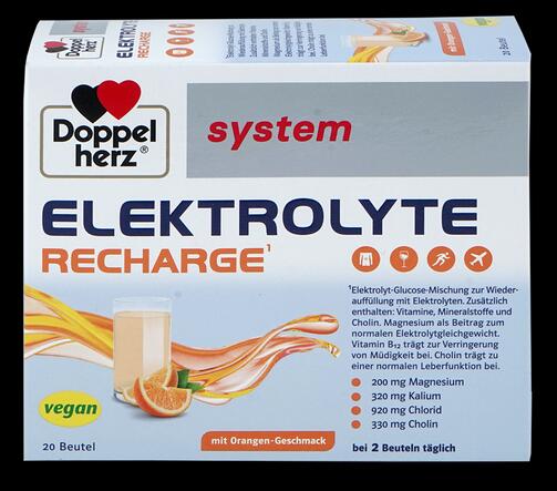 Doppelherz System Elektrolyte Recharge Orange, 20 Beutel