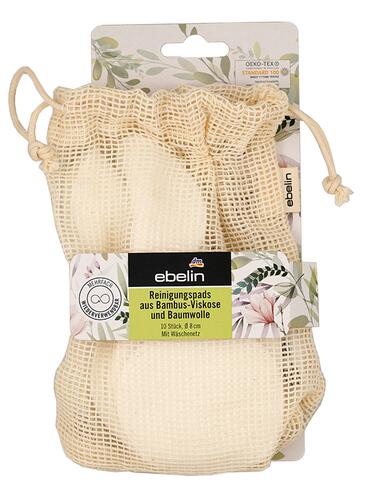 Ebelin Reinigungspads mit Wäschenetz, 10 Stück